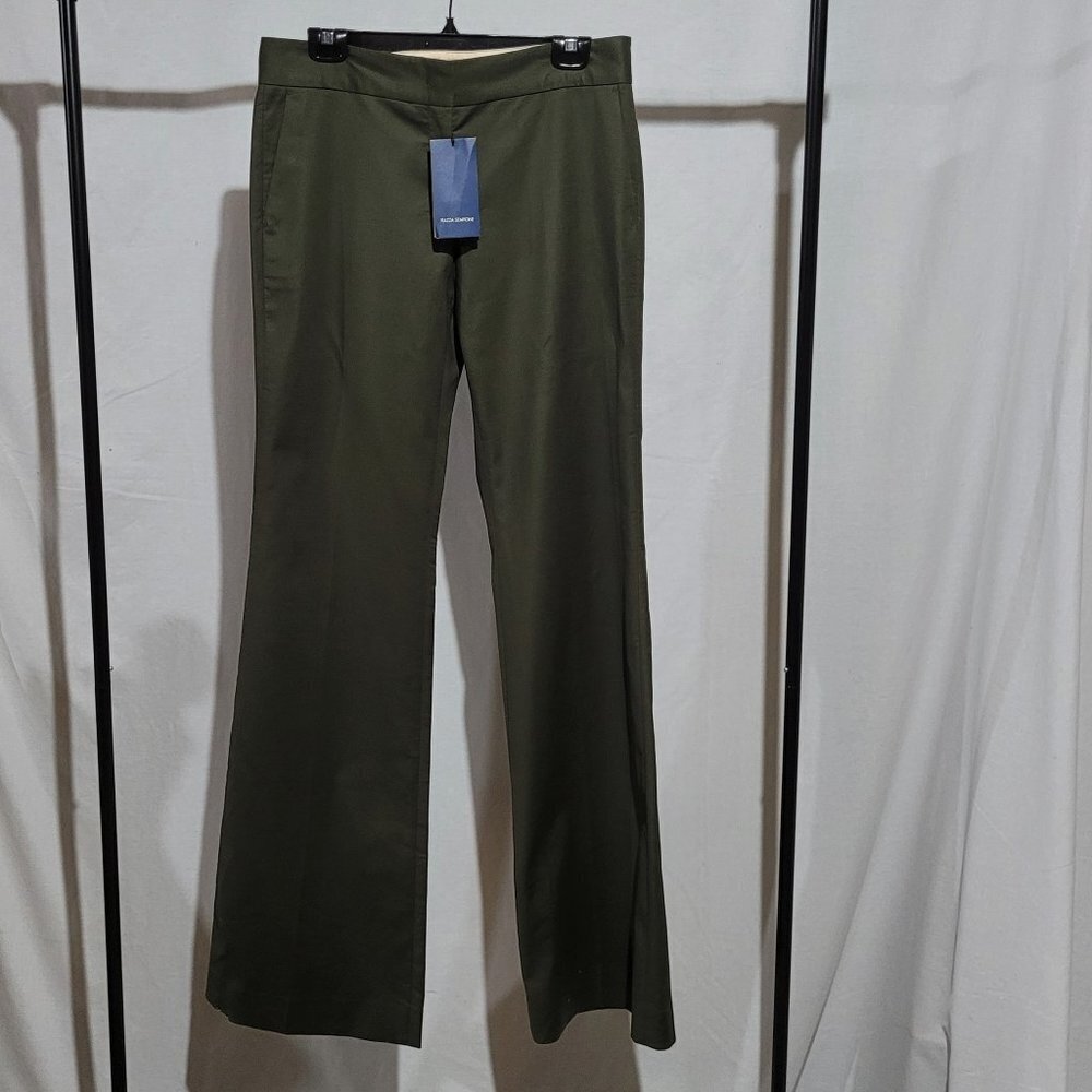 Piazza Sempione Olive Green Wide-Leg Trousers